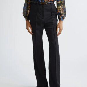 Veronica Beard Stretch Wool Flare Leg Pants – Black – Size 8